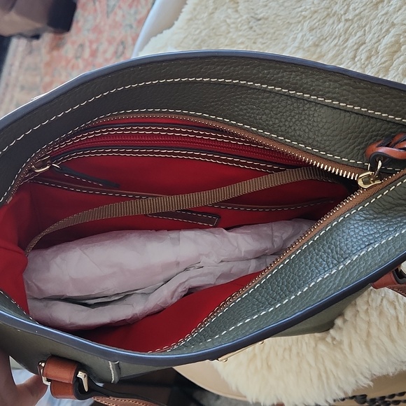 NWOT Dooney & Bourke Moss Green Pebbled Leather Lexington Shopper Tote 💚🎁 - Picture 11 of 17